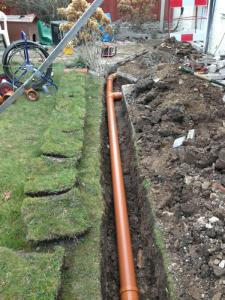 Long View Of A Drain Excavation